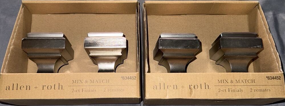 allen + roth Brushed Nickel Metal Finials 2-Pack Fits 1-in Diameter Rods